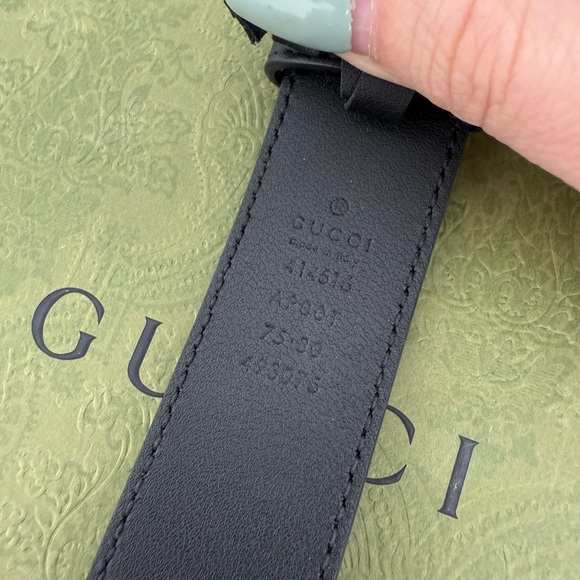 Authentic Gucci GG Marmont Black Leather Belt with Double G! - Picture 3 of 5